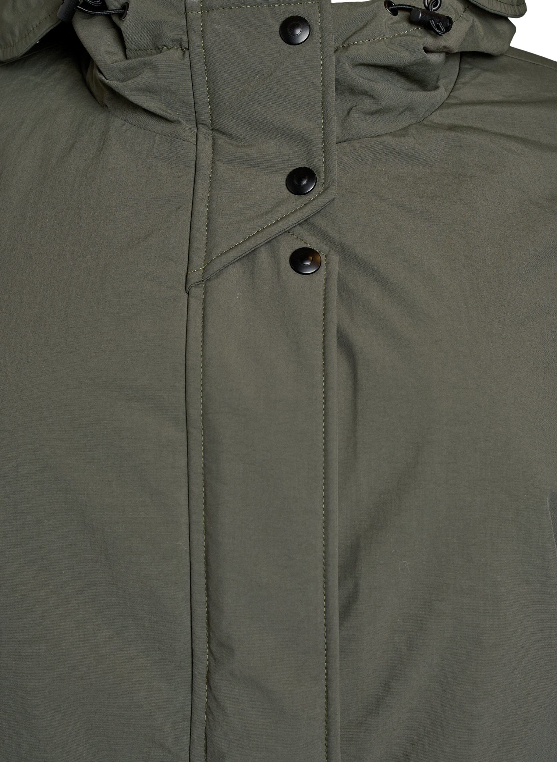 Zizzi Parka met capuchon en verstelbare taille, Groen, Packshot image number 2