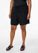 Losse shorts van linnen en viscose, Zwart, Model image number 3