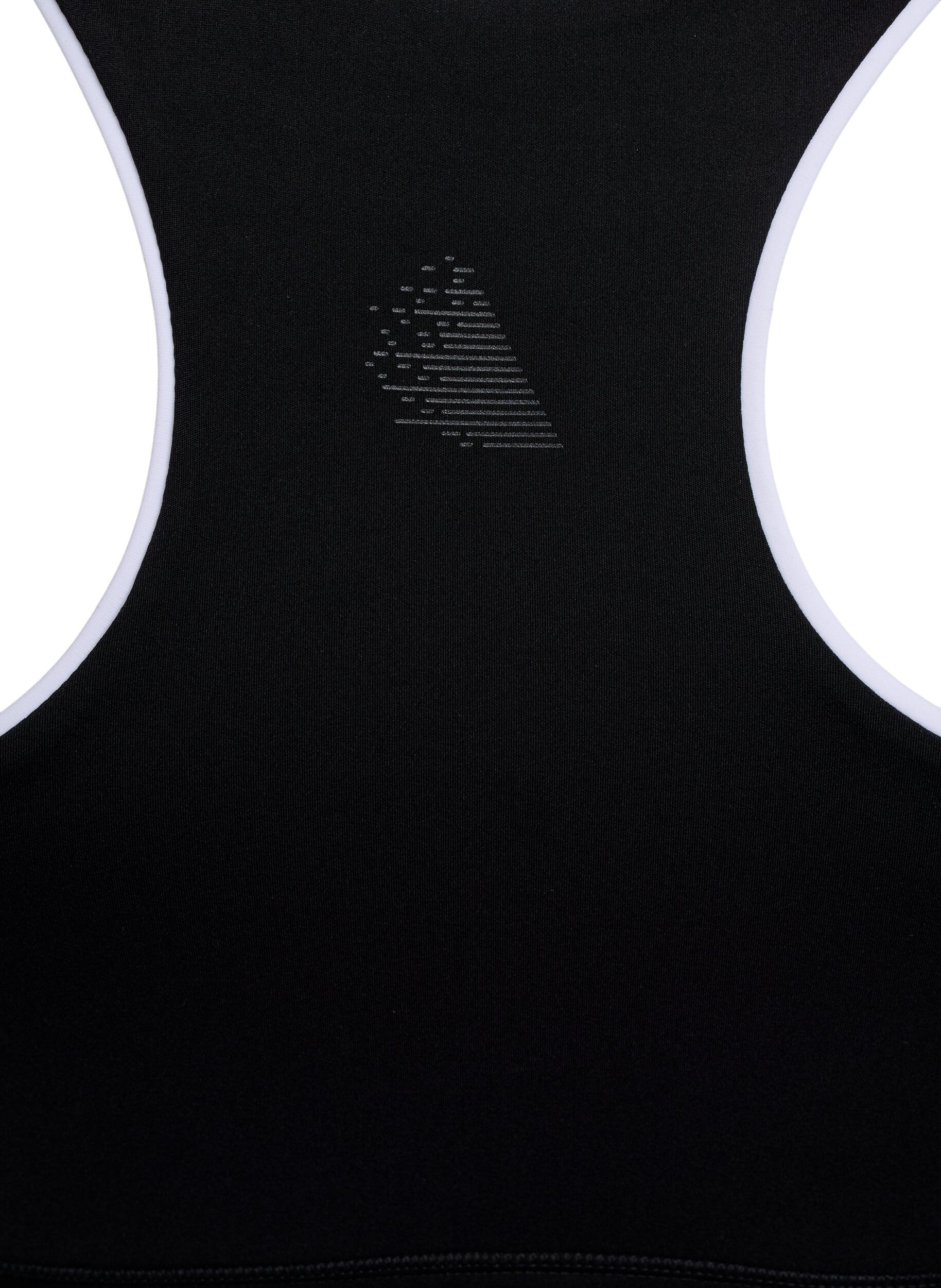 Zizzi Racerback sport-bh met contrasterende biezen, Zwart, Packshot image number 3