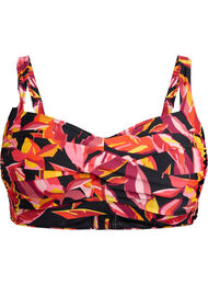 Gewatteerde bikinitop met print, Rood