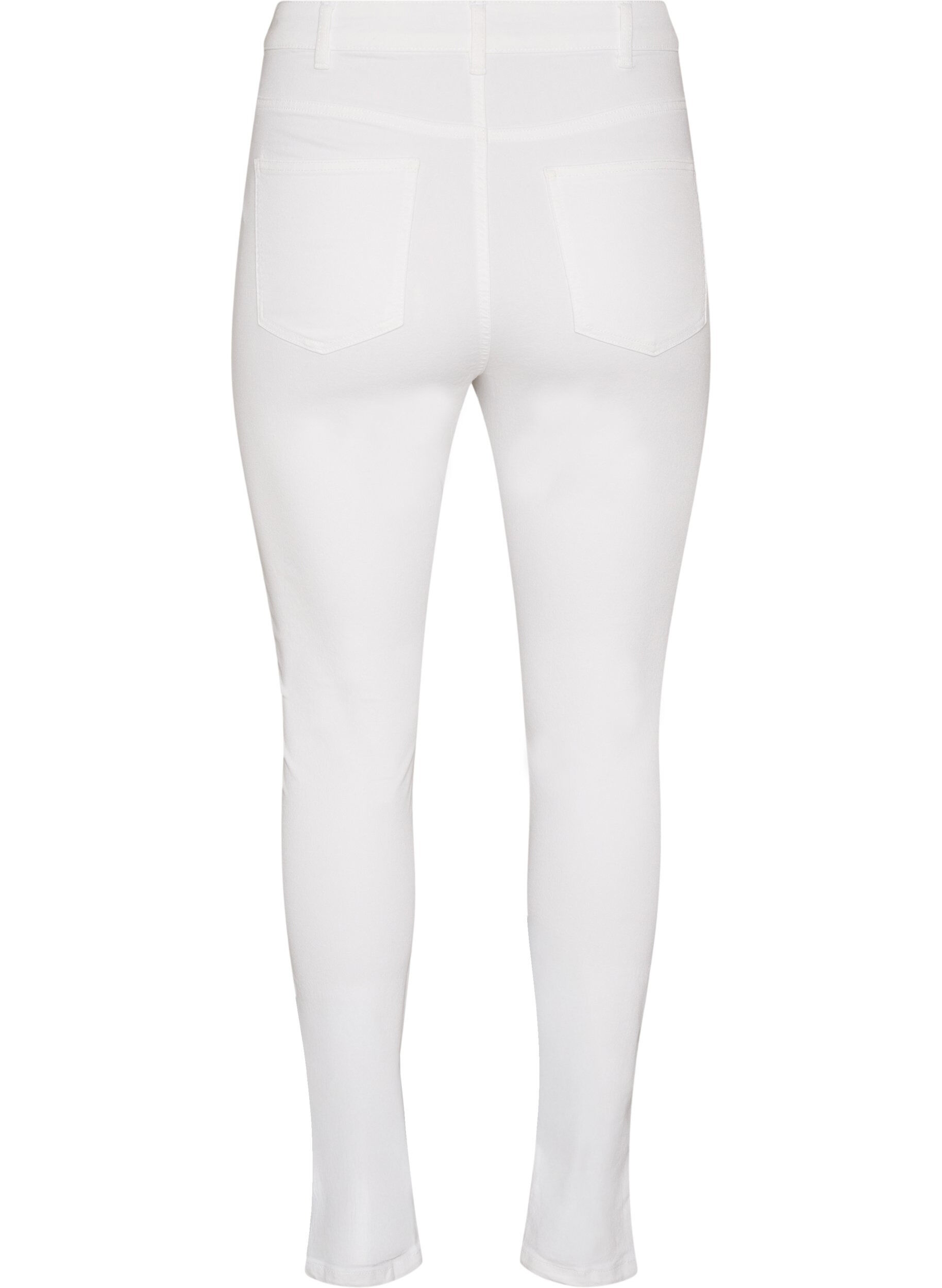 Zizzi Amy super slim fit jeans met hoge taille, Wit, Packshot image number 1