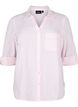 Shirtblouse met knoopsluiting van katoen-linnenmix, Rosebloom White, Packshot image number 0