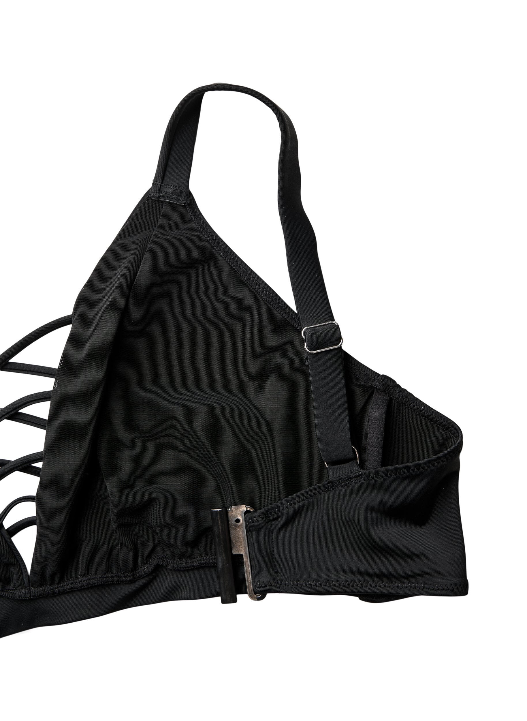Zizzi Bikinitop met stringdetail, Zwart, Packshot image number 3