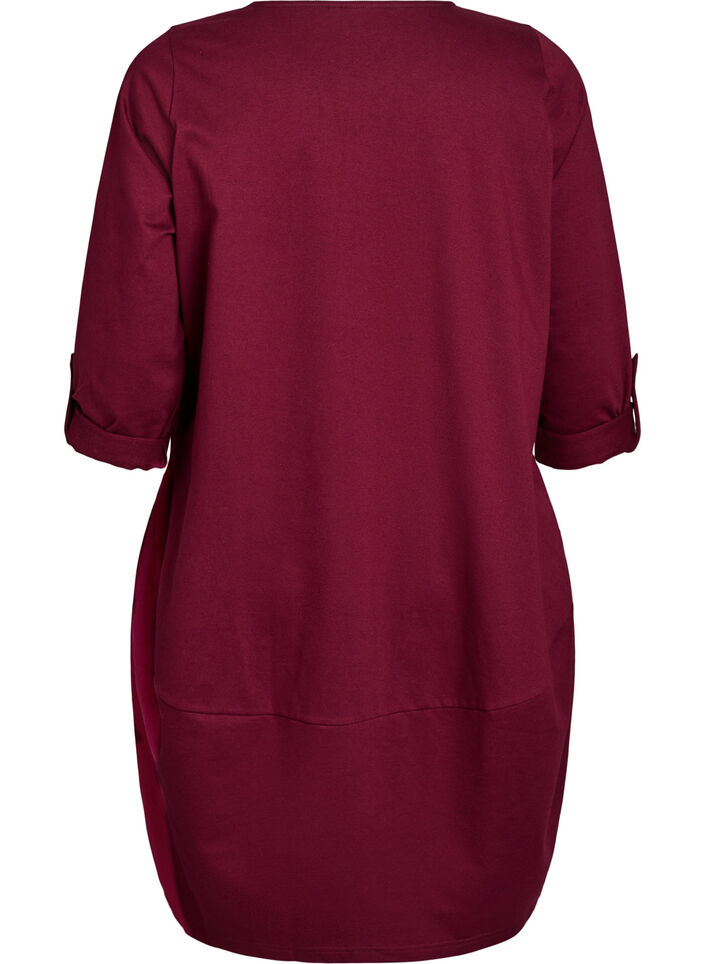 Ballonjurk met zakken, Donker Bordeaux, Packshot image number 1