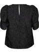 Jacquard blouse met sprankelende details en pofmouwen, Zwart, Packshot image number 1