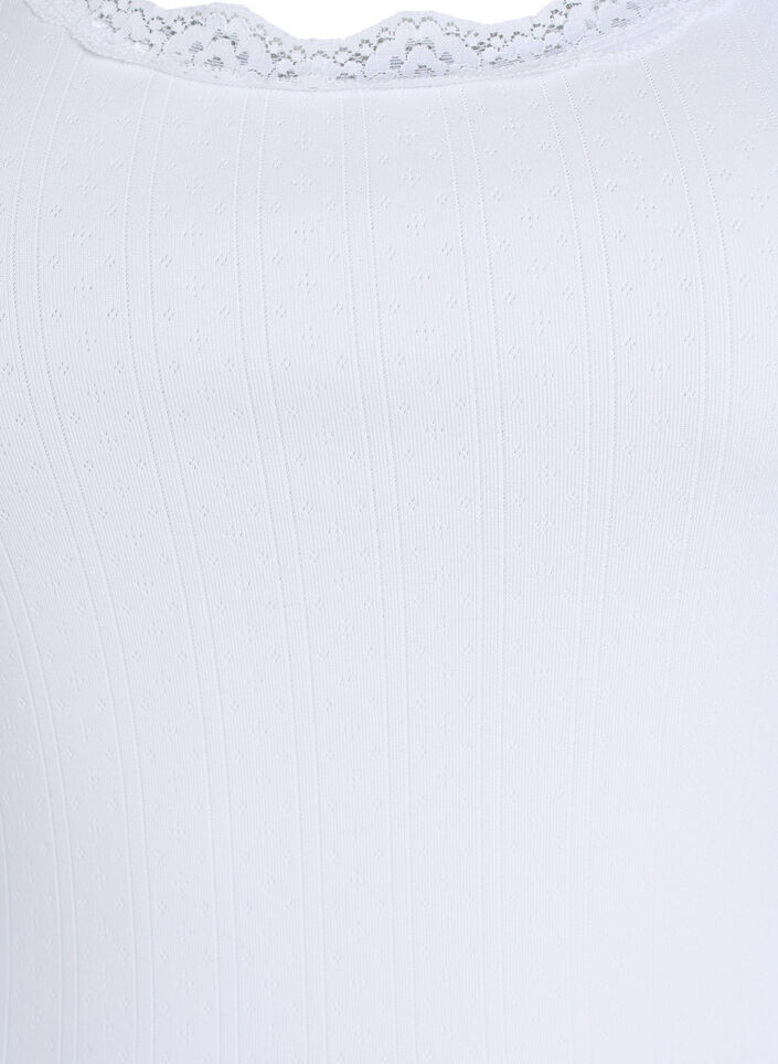 Tanktop met kant en broderie anglaise, Wit, Packshot image number 2