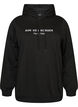 Sweater met capuchon en print, Zwart, Packshot image number 0