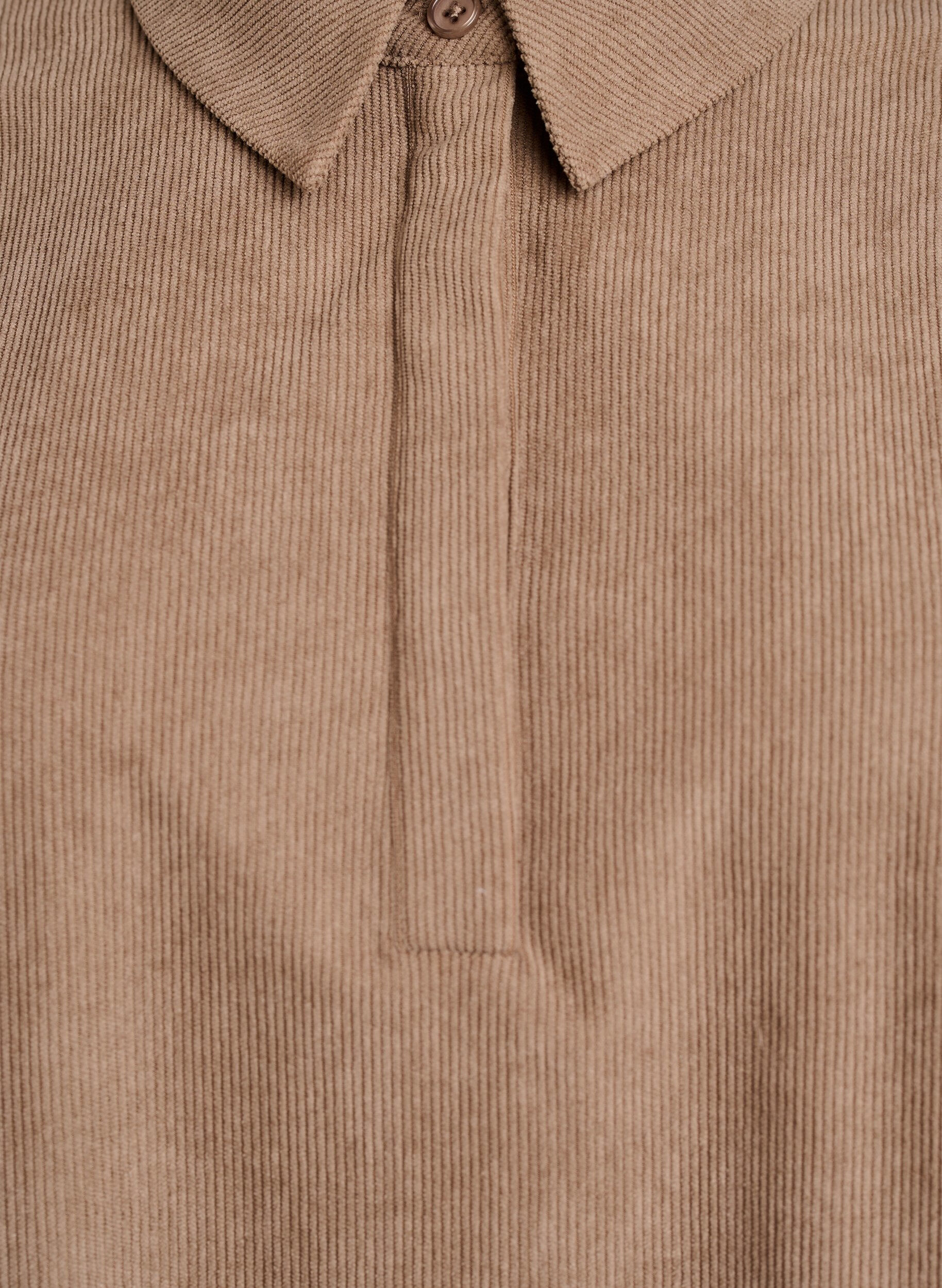 Zizzi Overhemdblouse met lange mouwen in corduroy, Bruin, Packshot image number 2