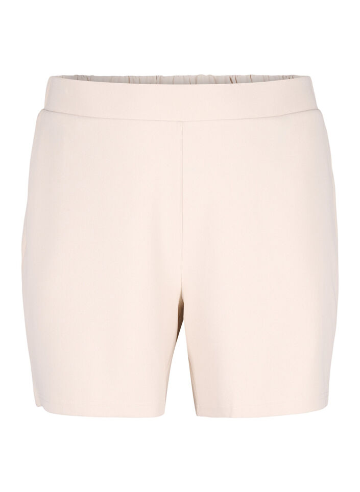 Korte broek met losse pasvorm en zakken, Beige, Packshot image number 0