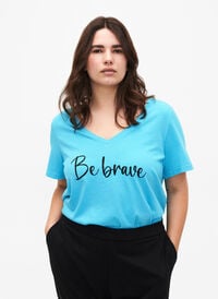 Katoenen T-shirt met korte mouwen, Blue Atoll W. Be, Model