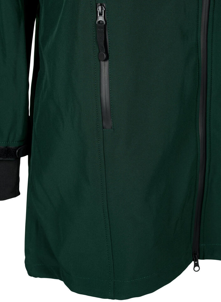 Softshell jack met afneembare capuchon, Groen, Packshot image number 3