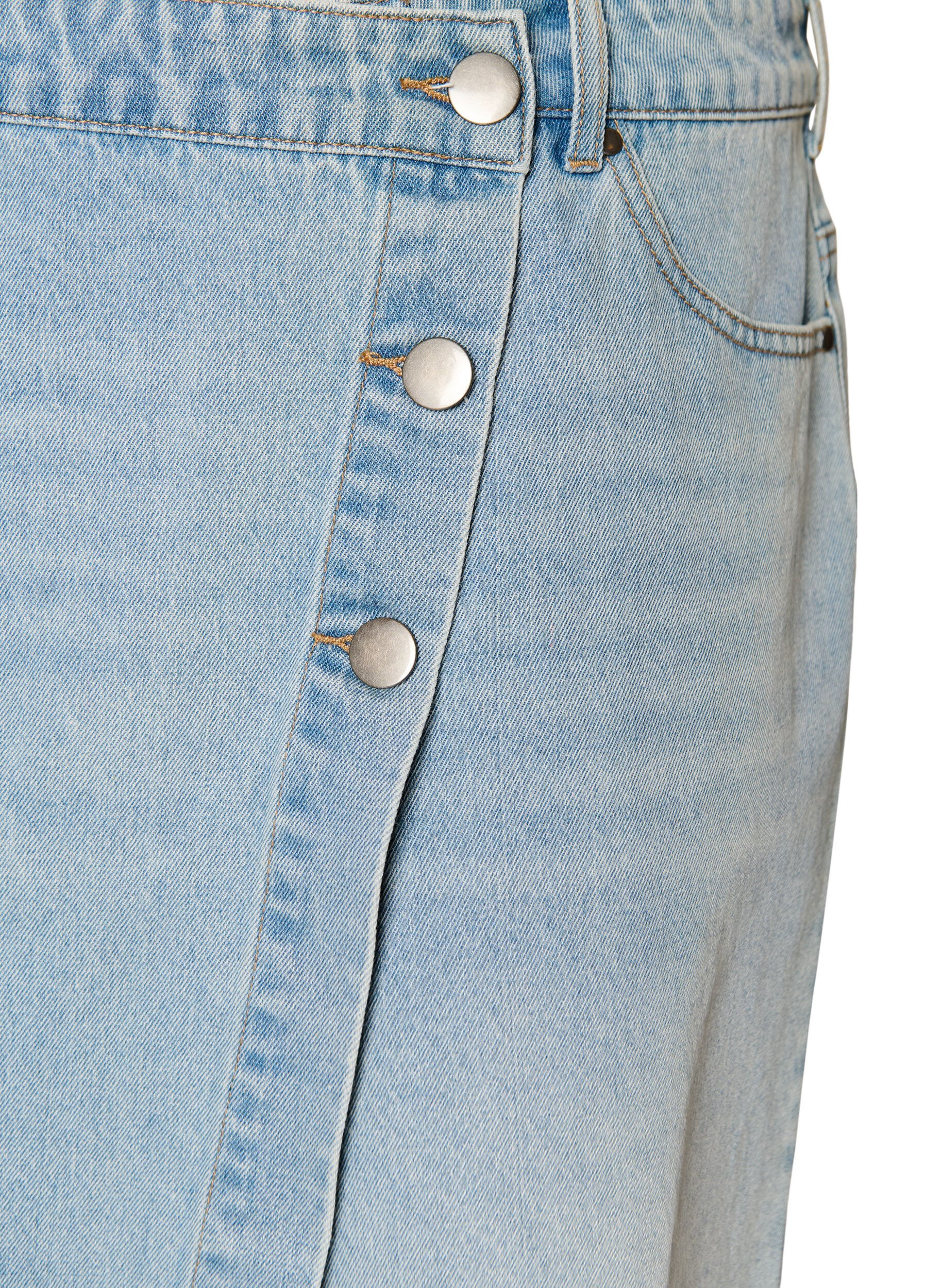 ZizziDenim skort met overslag en hoge taille, Blauw, Packshot image number 2