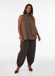 Mouwloze blouse met hoge hals en een strik, Bruin, Model image number 1