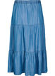 Denim maxi rok met ruches, Blauw, Packshot image number 1