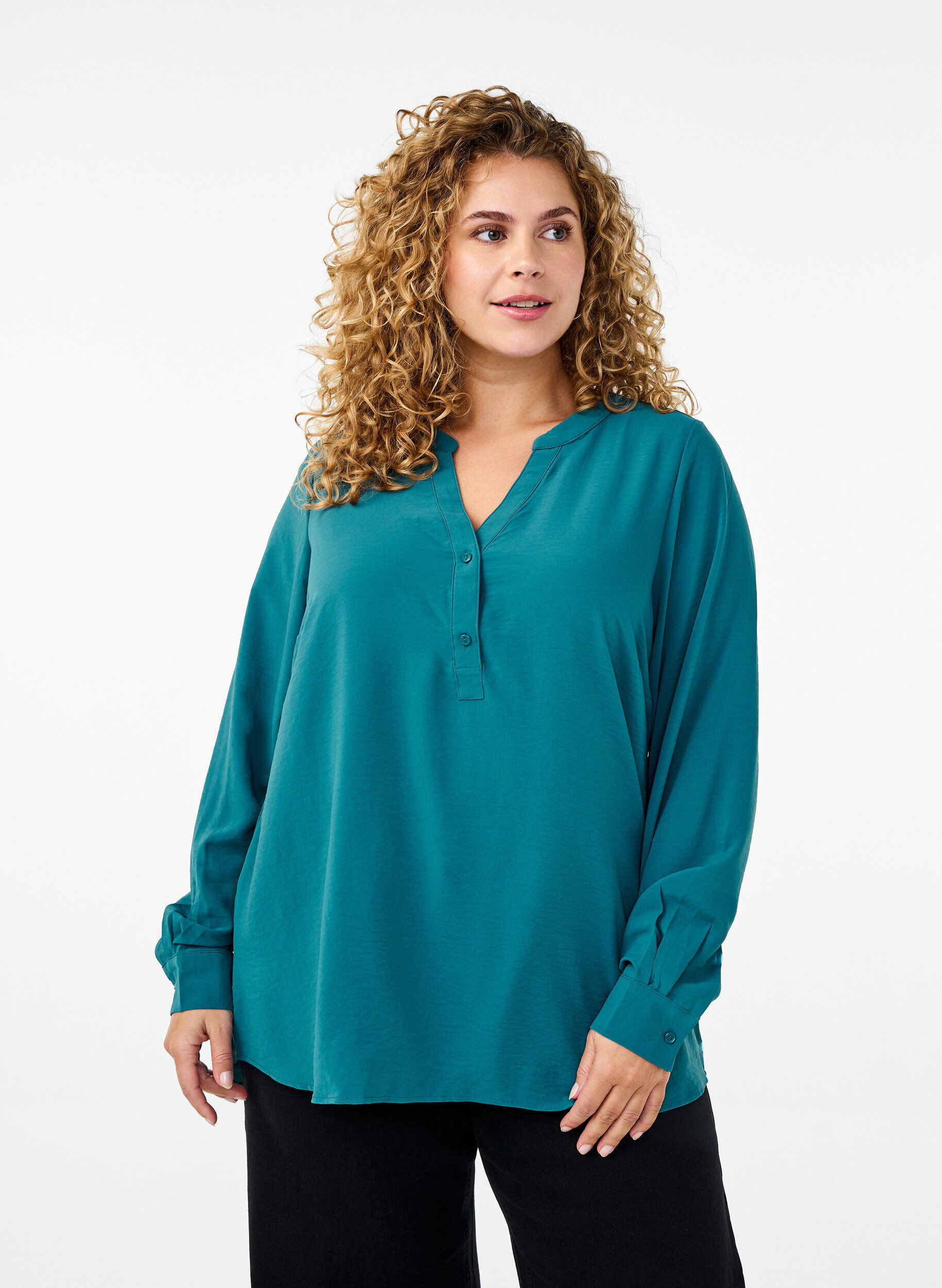 FLASH - Blouse met lange mouwen, Groen, Model