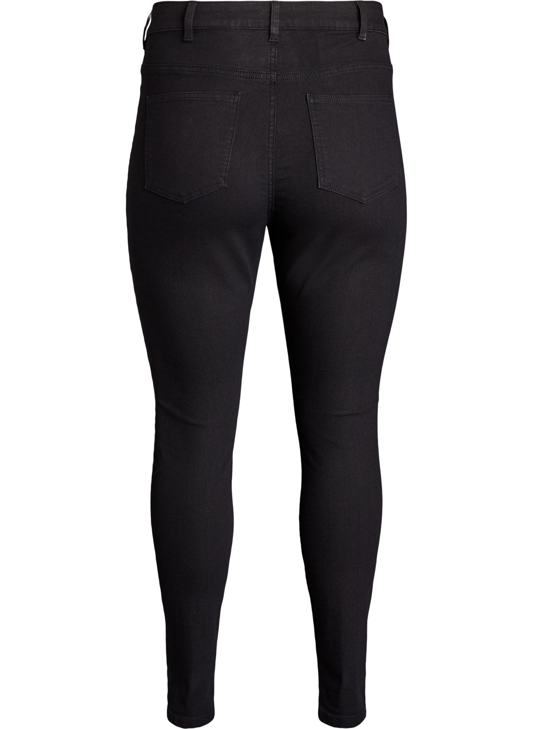 ZizziAmy super slim fit jeans met hoge taille, Zwart, Packshot image number 1