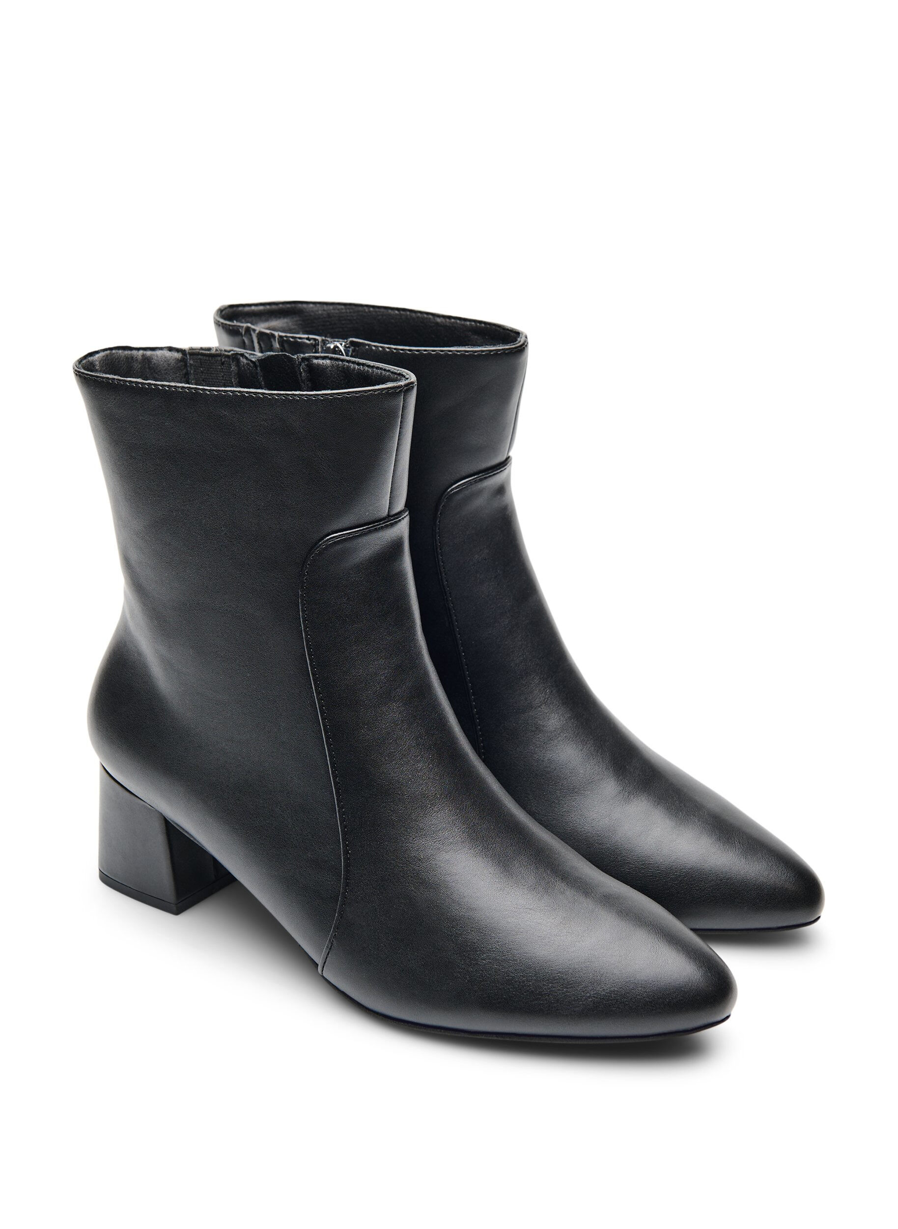 Zizzi Wide fit - Enkelboots met blokhak, Zwart, Packshot image number 1