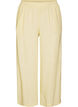 Wijde linnen en viscose broek, Geel, Packshot image number 0
