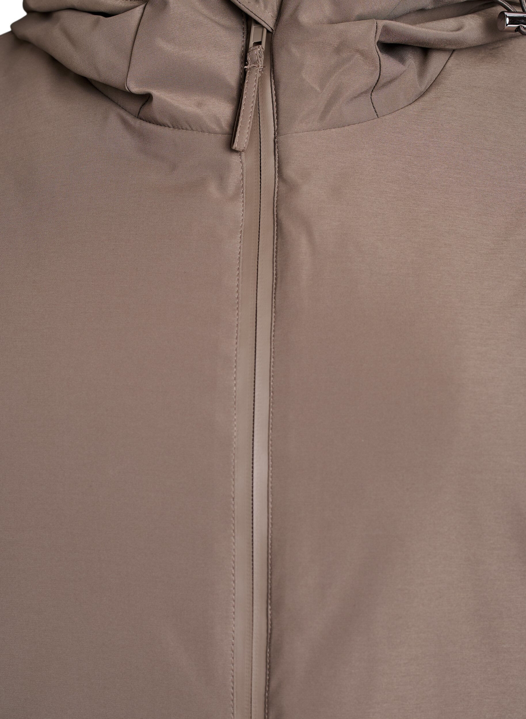 Zizzi Winterjas met verstelbare taille, Bruin, Packshot image number 2