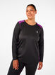 Tweekleurig thermoshirt met lange mouwen, Black w. Charisma, Model image number 0