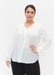 Blouse met lange mouwen en knoopsluiting, Bright White, Model image number 0