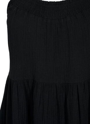 Effen katoenen strapless jurk, Black, Packshot image number 2