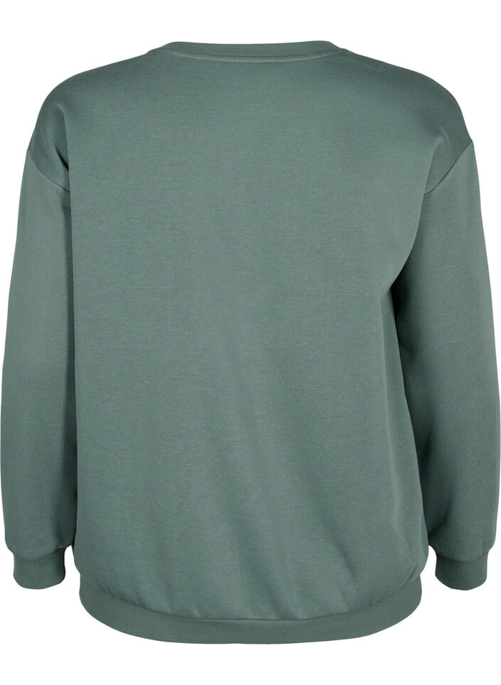 Sweatshirt met motief aan de voorkant, Groen, Packshot image number 1