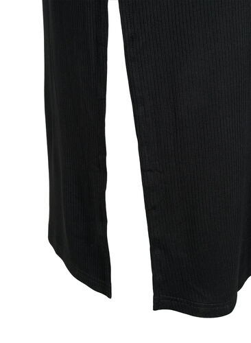 Mouwloze geribde jurk van viscose, Black, Packshot image number 3