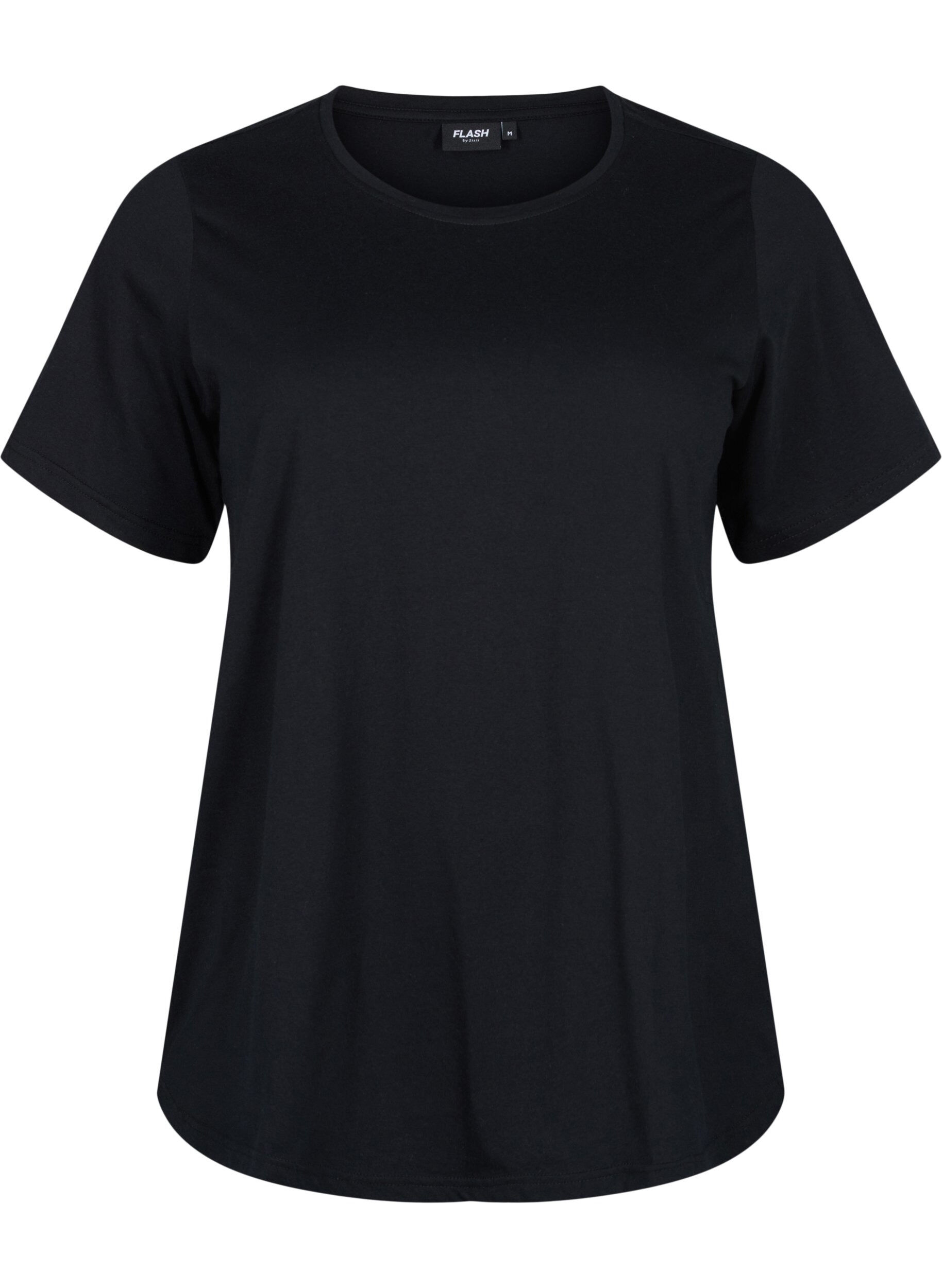 Zizzi FLASH - 2-pack T-shirts met ronde hals, Black/Black, Packshot image number 2