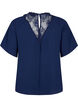 Blouse met korte mouwen en kant , Navy Blazer, Packshot image number 1