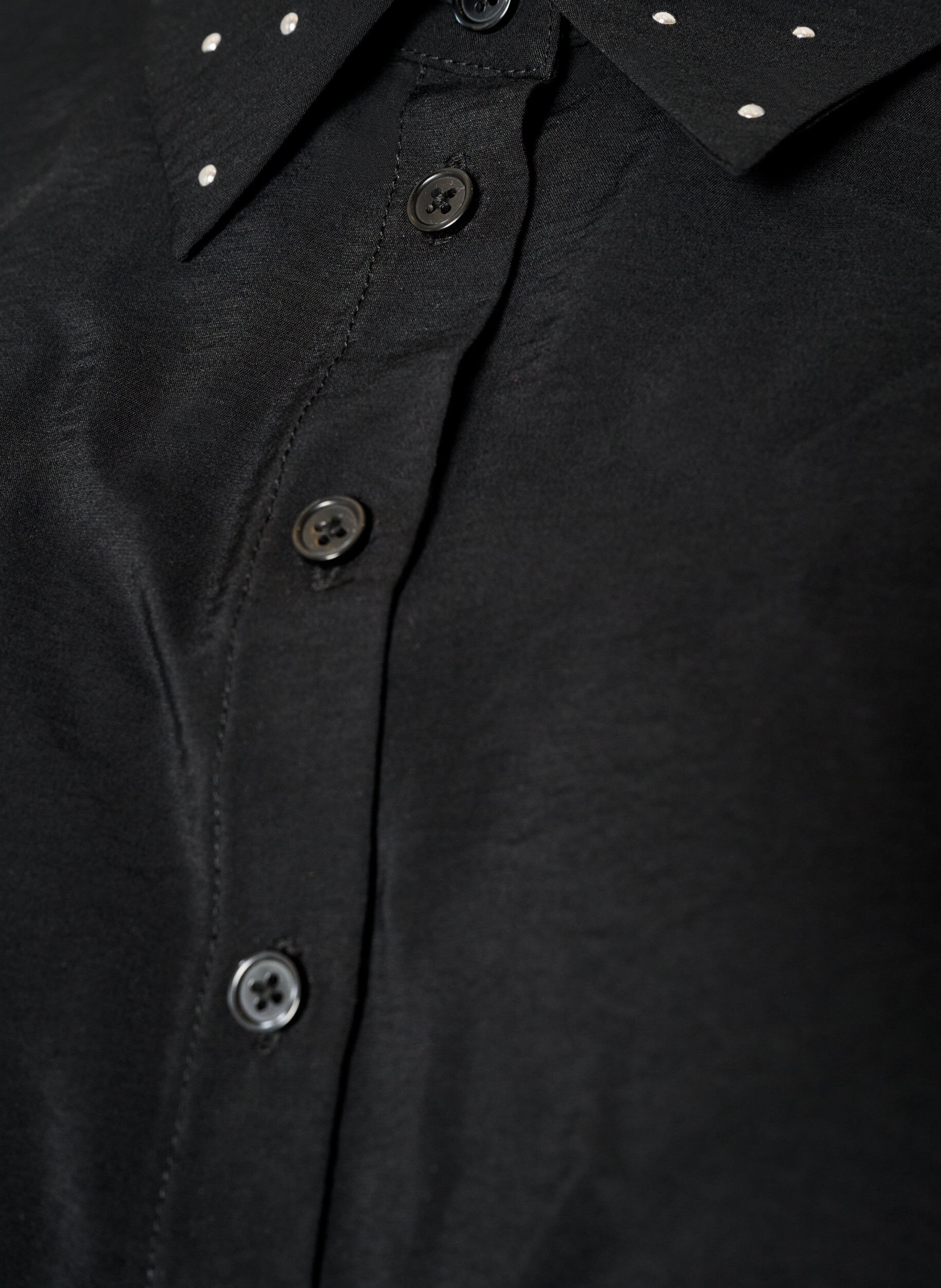 ZizziKraaginzet met rhinestones en knopen, Zwart, Packshot image number 2