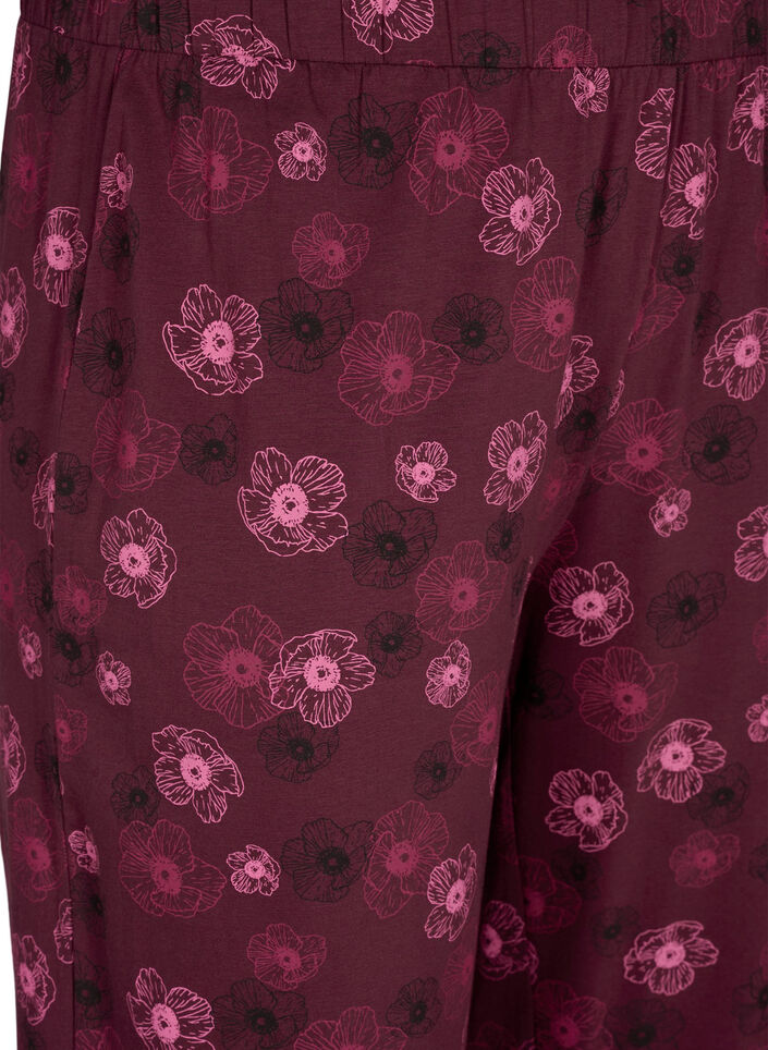 Kleren pyjama broek met print, Donker Bordeaux, Packshot image number 2