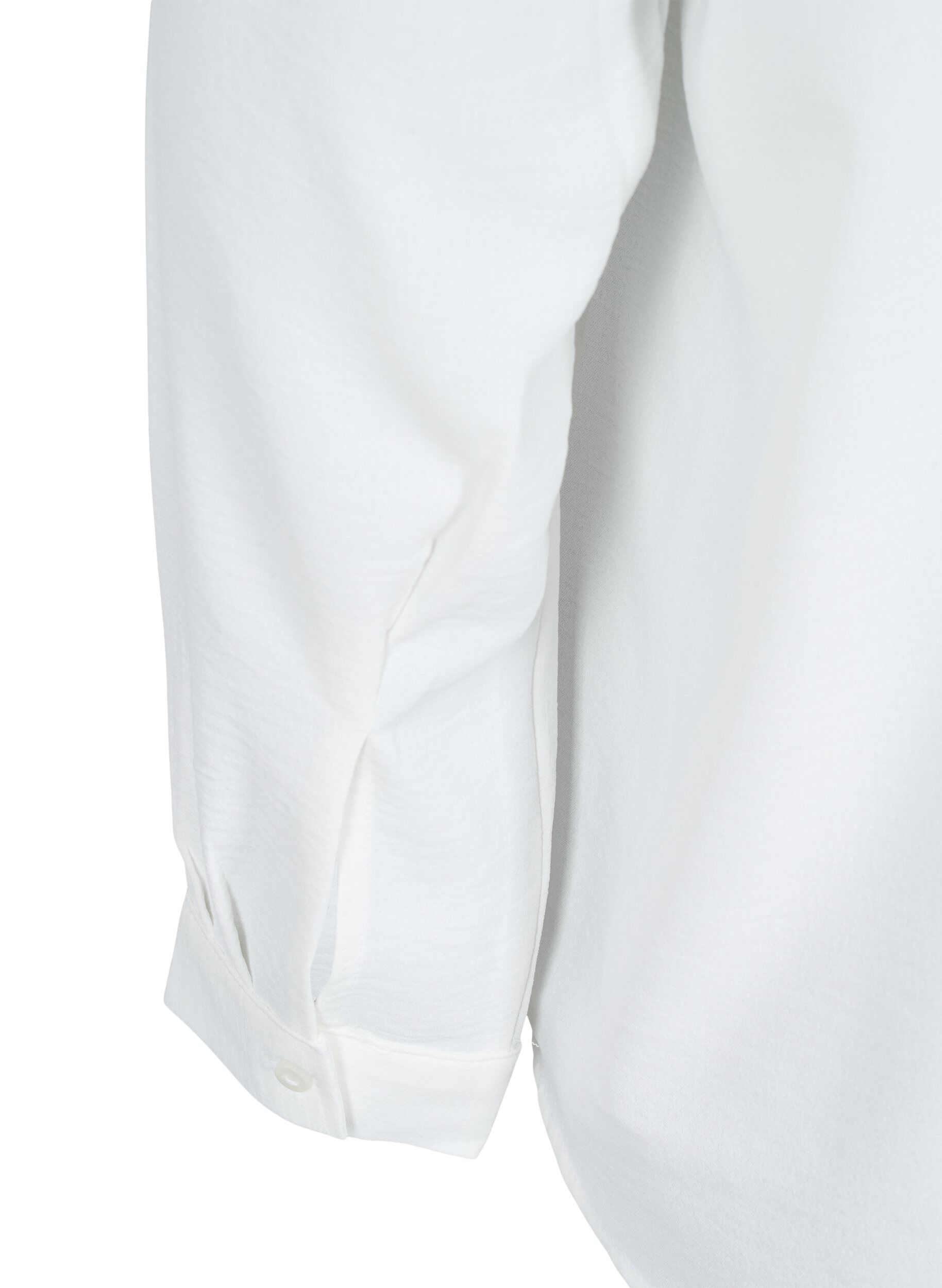 Zizzi Blouse met lange mouwen en V-hals, Bright White, Packshot image number 3
