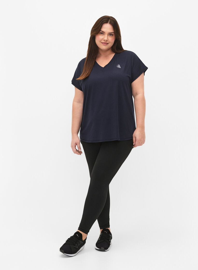 Trainings-T-shirt met V-hals, Night Sky, Model image number 2