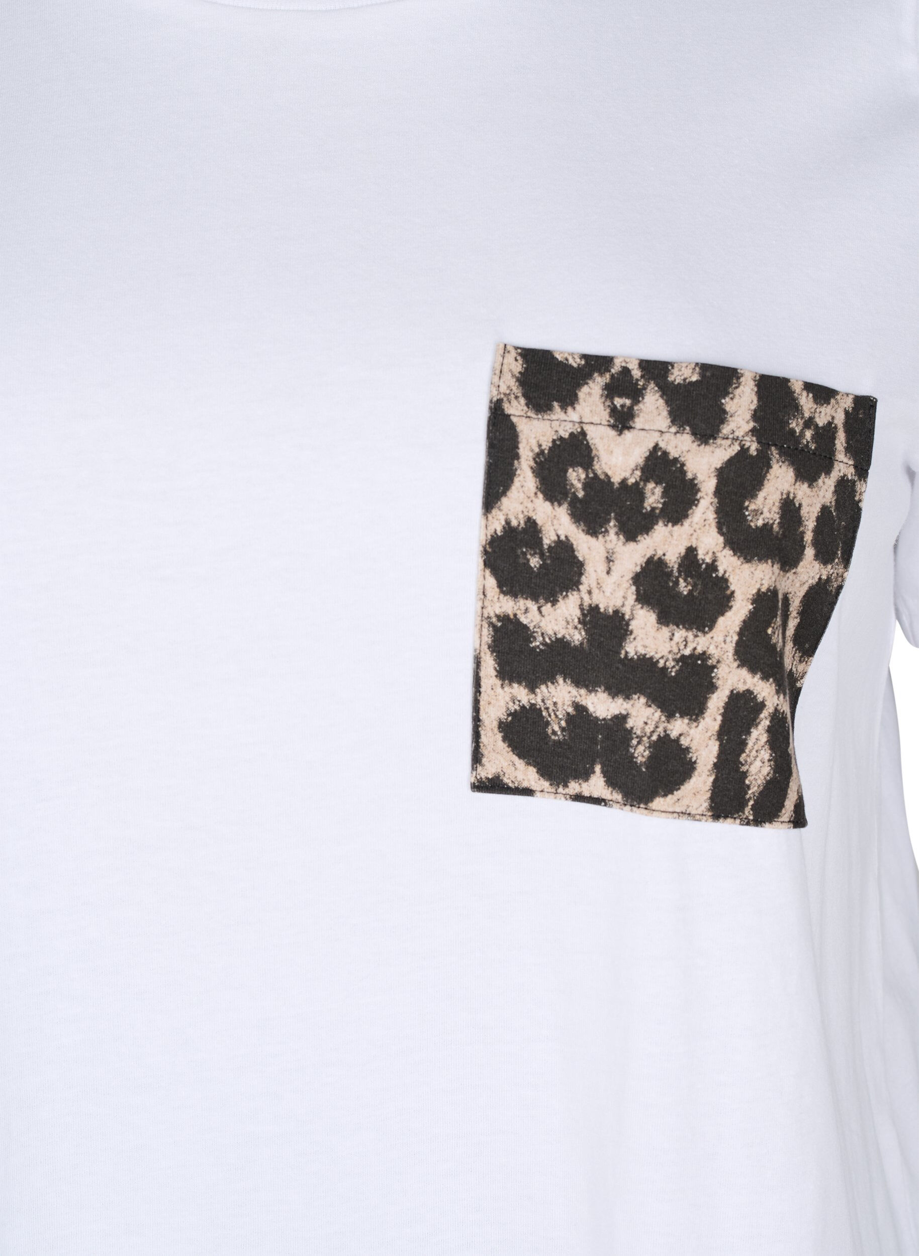 Zizzi T-shirt met borstzakje, Wit, Packshot image number 2