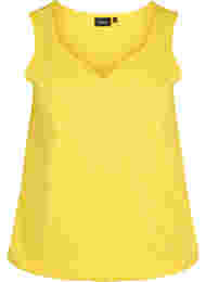 Katoenen top met elastiek in de onderkant, Primrose Yellow