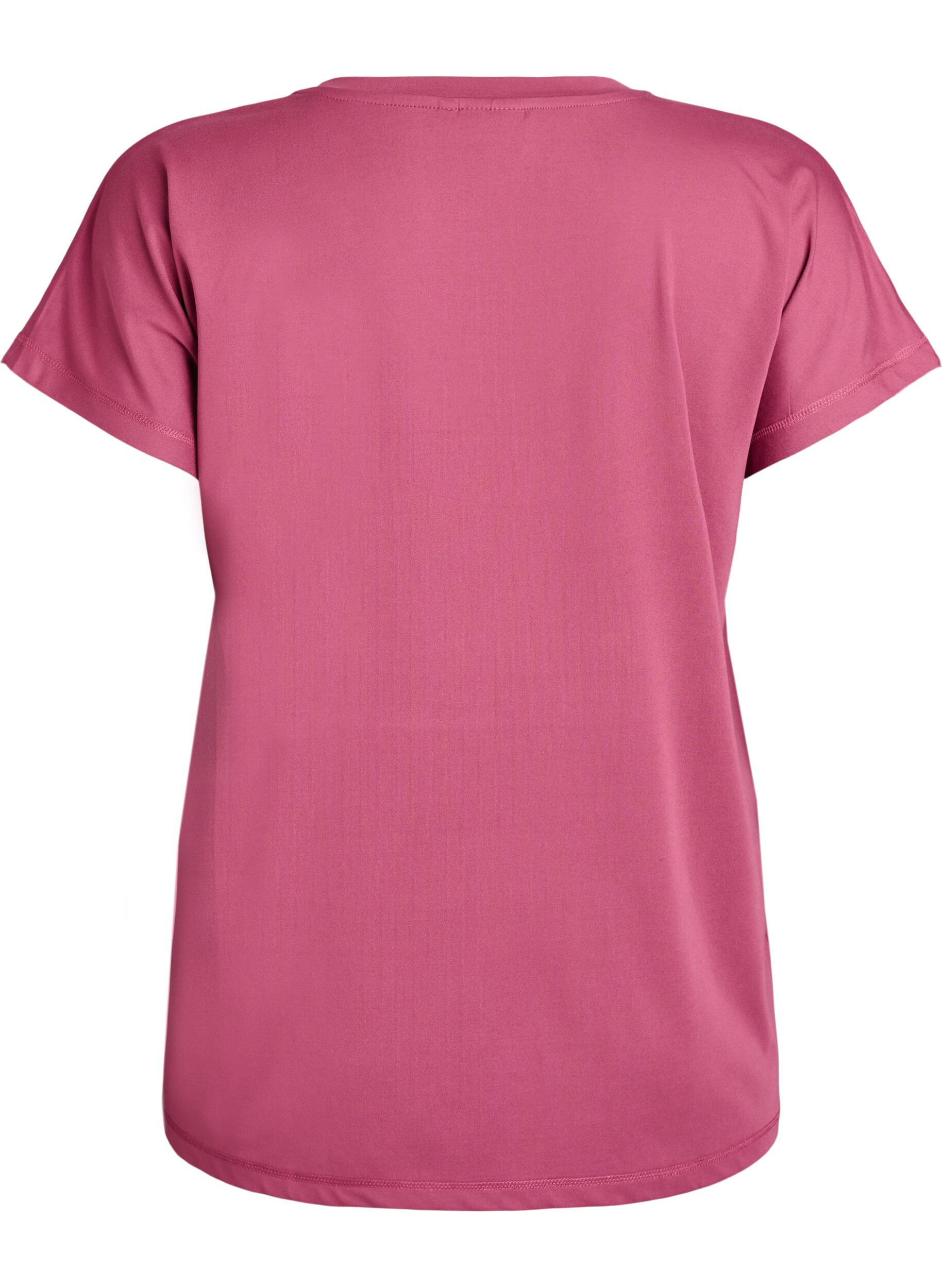 Zizzi Losvallend sport T-shirt met V-hals, Rood, Packshot image number 1