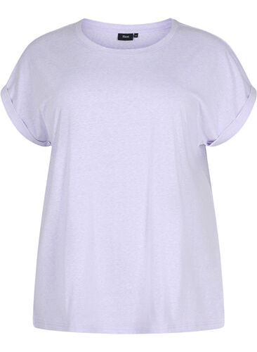 Gemêleerd t-shirt met korte mouwen, Lavender Mél, Packshot image number 0