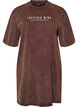 Losse T-shirt jurk met een gewassen look, Bruin, Packshot image number 0