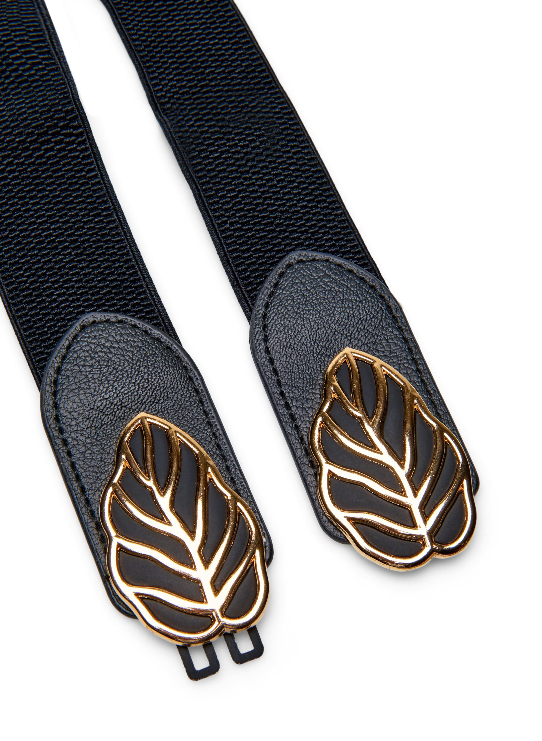 Zizzi Elastische taille riem met gouden gesp, Black, Packshot image number 2