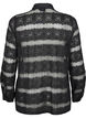 Losse blouse met kant en doorschijnend mesh, Black, Packshot image number 1