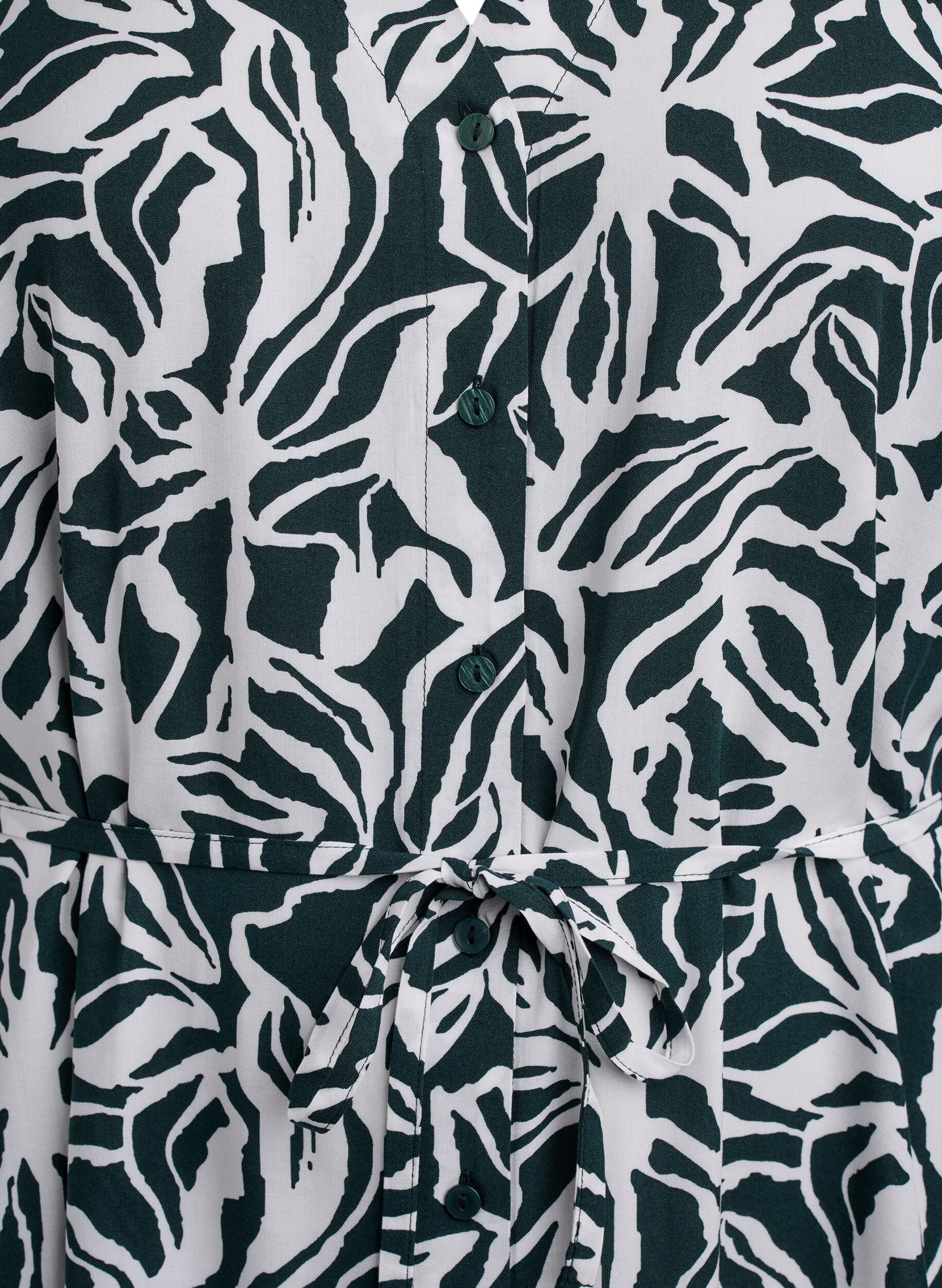 Zizzi FLASH - Jurk met print en strikceintuur, Groen, Packshot image number 2