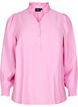 Blouse met rucheskraag, Roze, Packshot image number 0