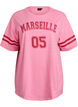 Sportief oversized college T-shirt, Roze, Packshot image number 0
