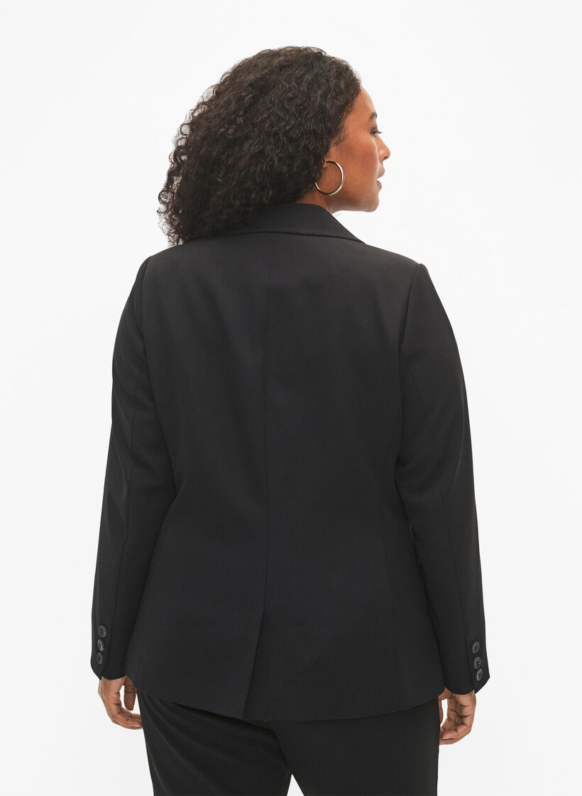 Blazer met een enkele knoopsluiting, Black, Model image number 1