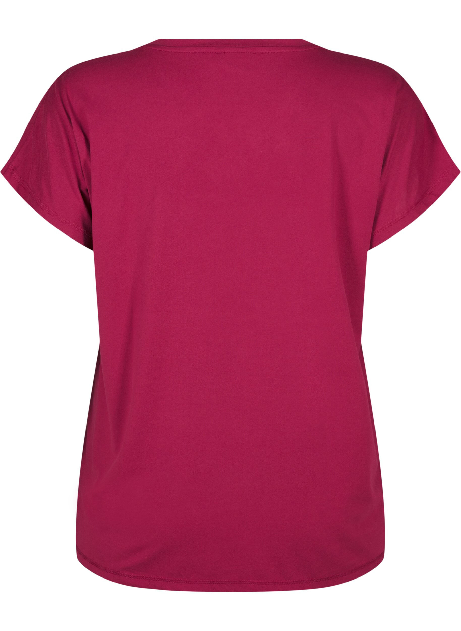 Zizzi Effen gekleurd T-shirt voor sporten, Rood, Packshot image number 1