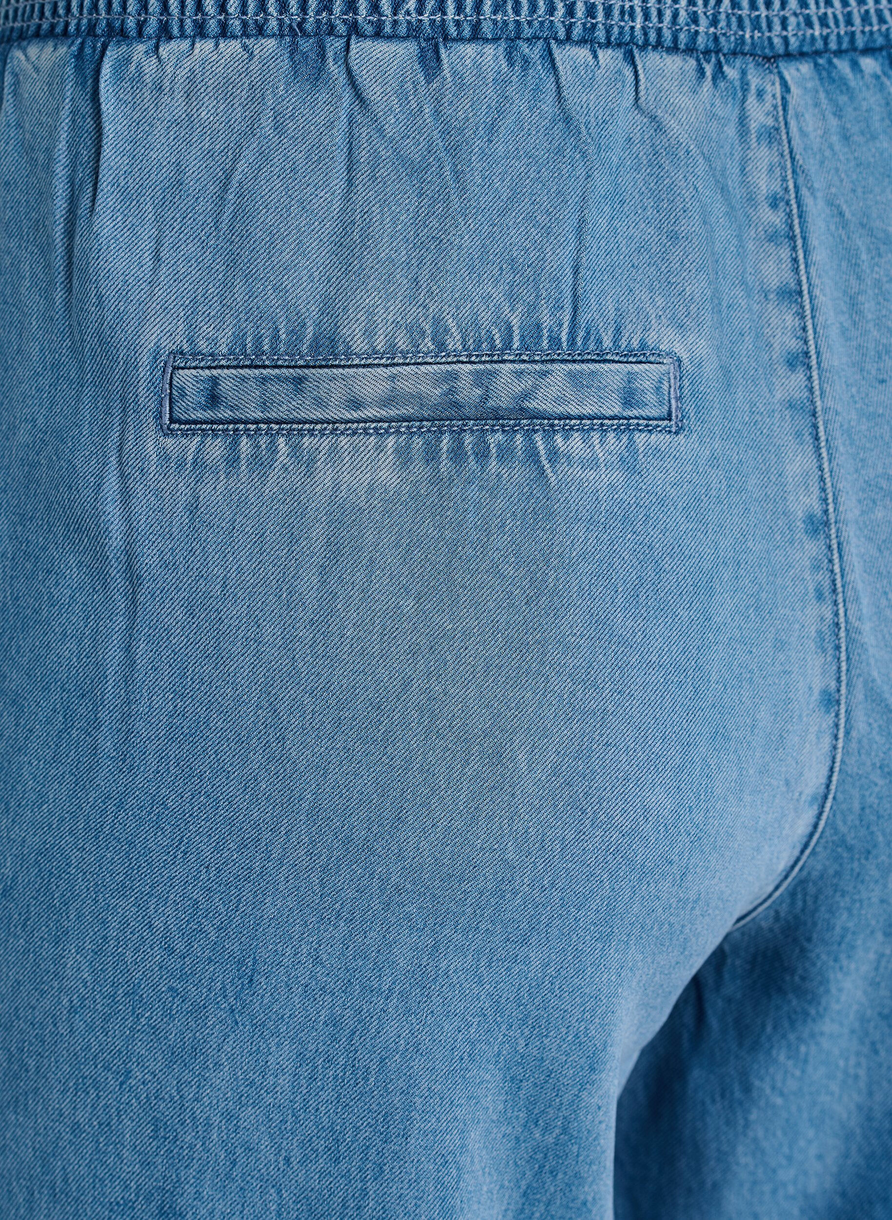 Zizzi Lyocell broek met wide fit en denimlook, Blauw, Packshot image number 3