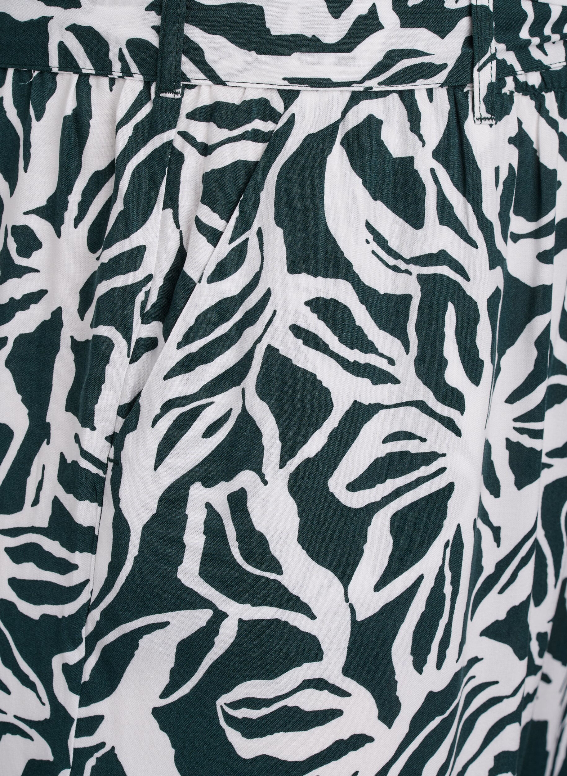 ZizziViscose broek met hoge taille, Groen, Packshot image number 2