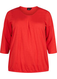 Katoenen blouse met 3/4 mouwen, Fiery Red