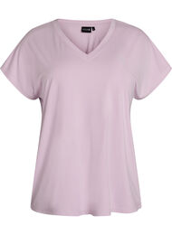 Losvallend trainings-T-shirt met V-hals, Paars